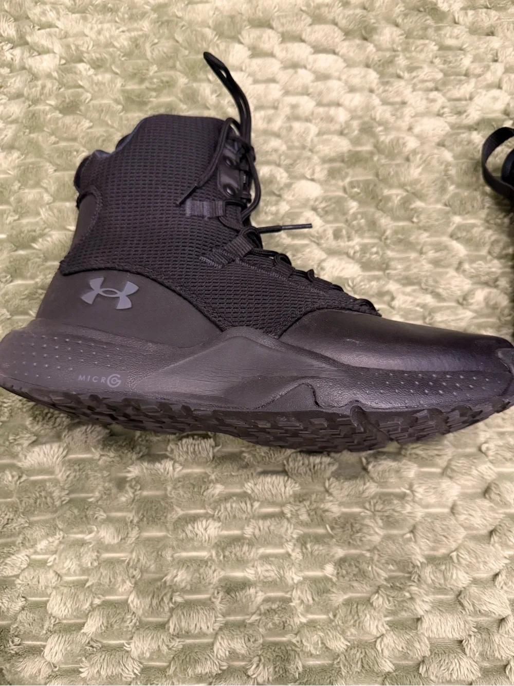 Under Armour Men's Black Tactical Lace-Up Boots - Mesh & Leather